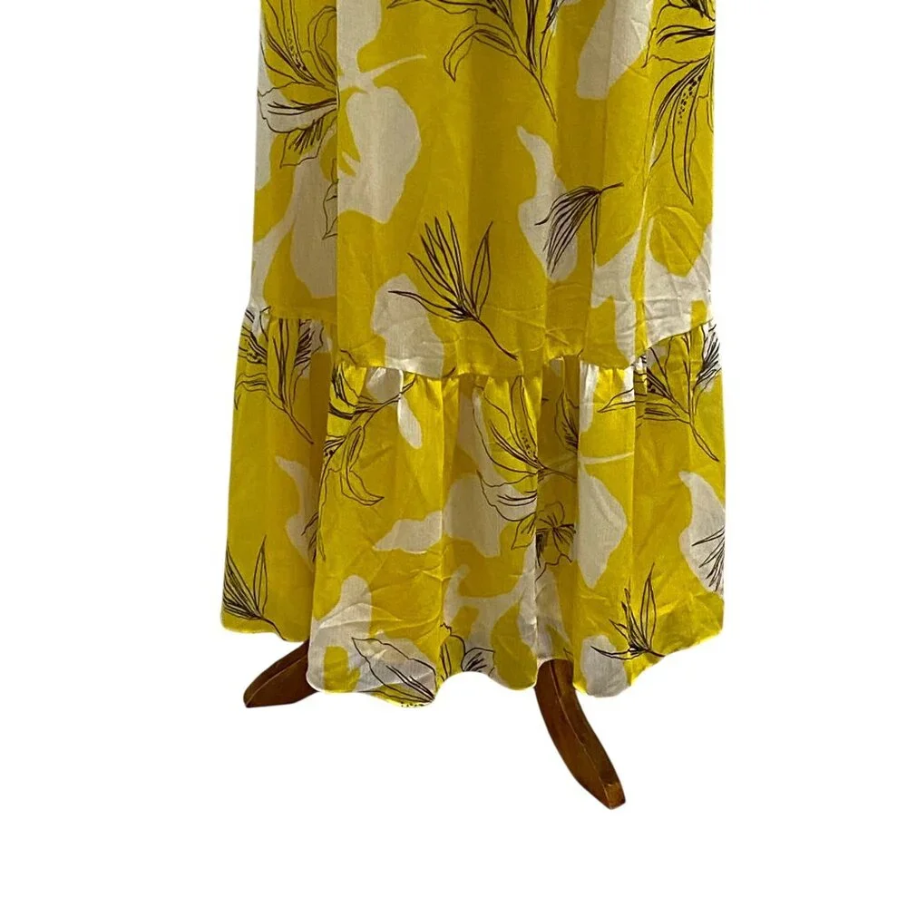 Chico’s Off Shoulder Pineapple Maxi Dress Yellow Size 10 - Picture 8 of 15